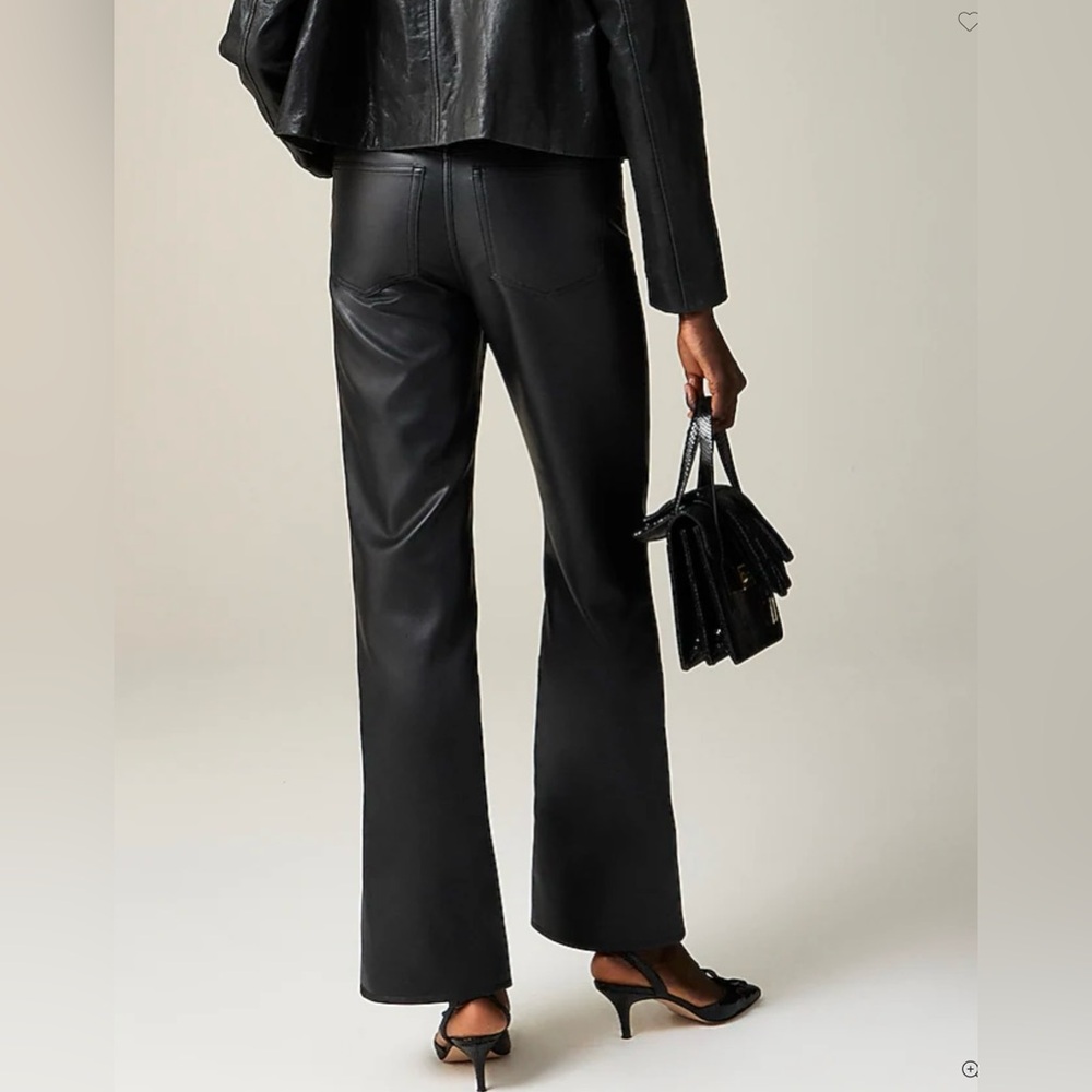 NWT J. Crew slim wide leg pant jeans in faux leather sz 32 $158